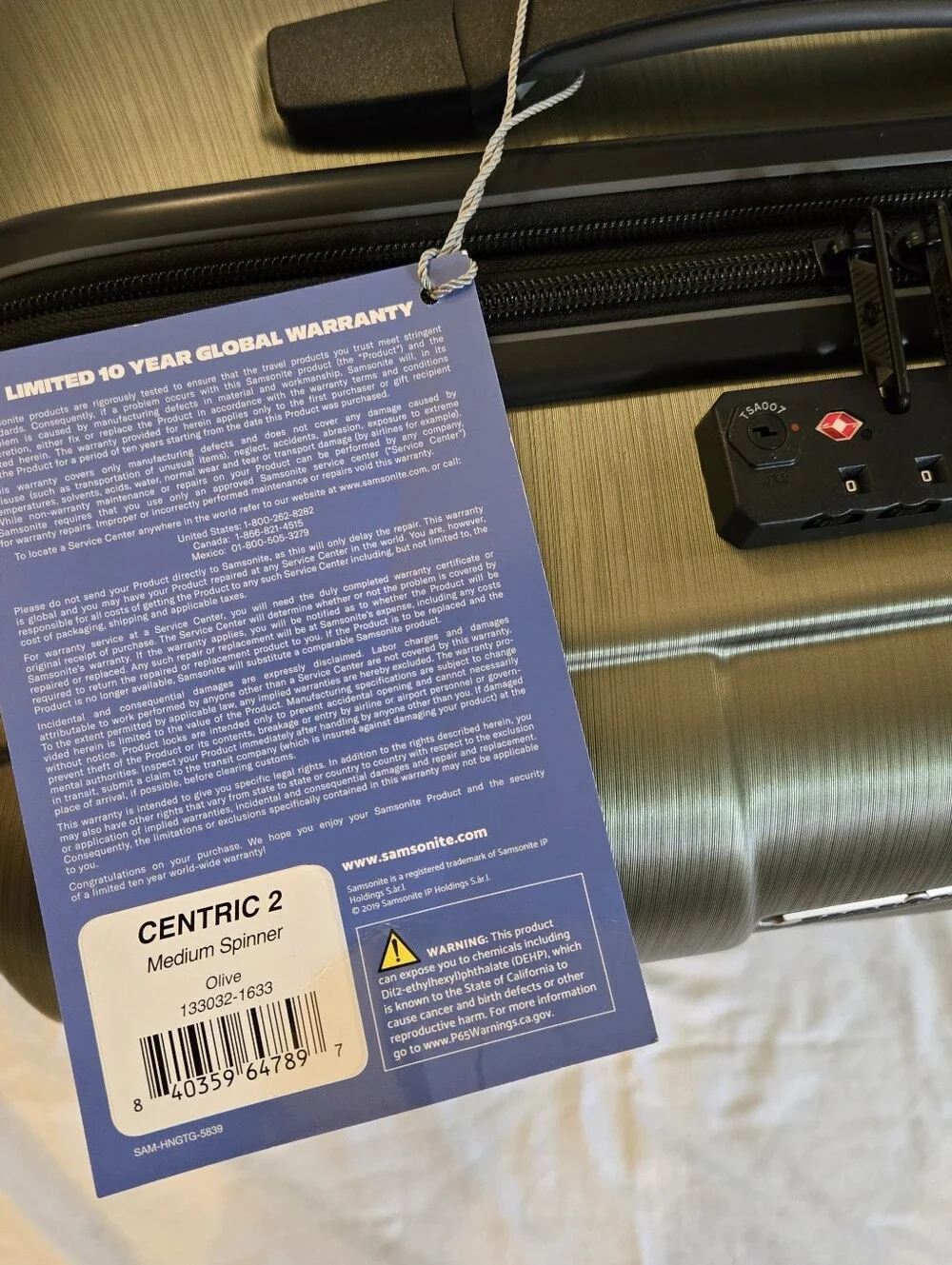 NWT Samsonite Centric 2 Hardside Expandable Spinner 2pc Set Olive Green 20/24in